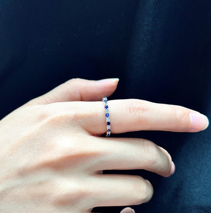 [Lumi Jewellery]Exquisite Colorful Round Cut Tennis Ring