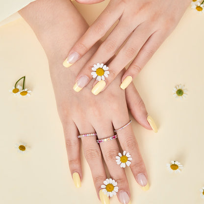 [Lumi Jewellery]Ornate Colorful Round Cut Tennis Ring