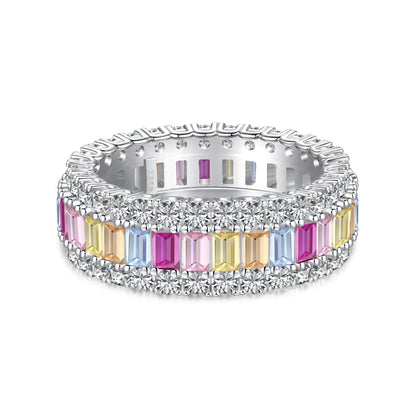 [Lumi Jewellery]Dainty Colorful Radiant Cut Daily Ring