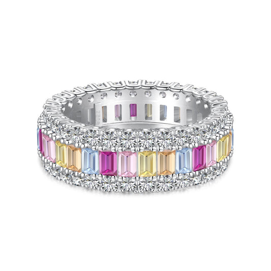 [Lumi Jewellery]Dainty Colorful Radiant Cut Daily Ring