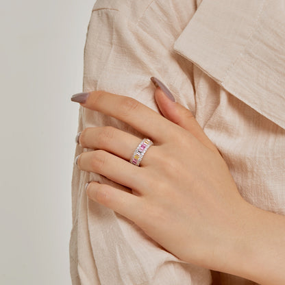 [Lumi Jewellery]Dainty Colorful Radiant Cut Daily Ring