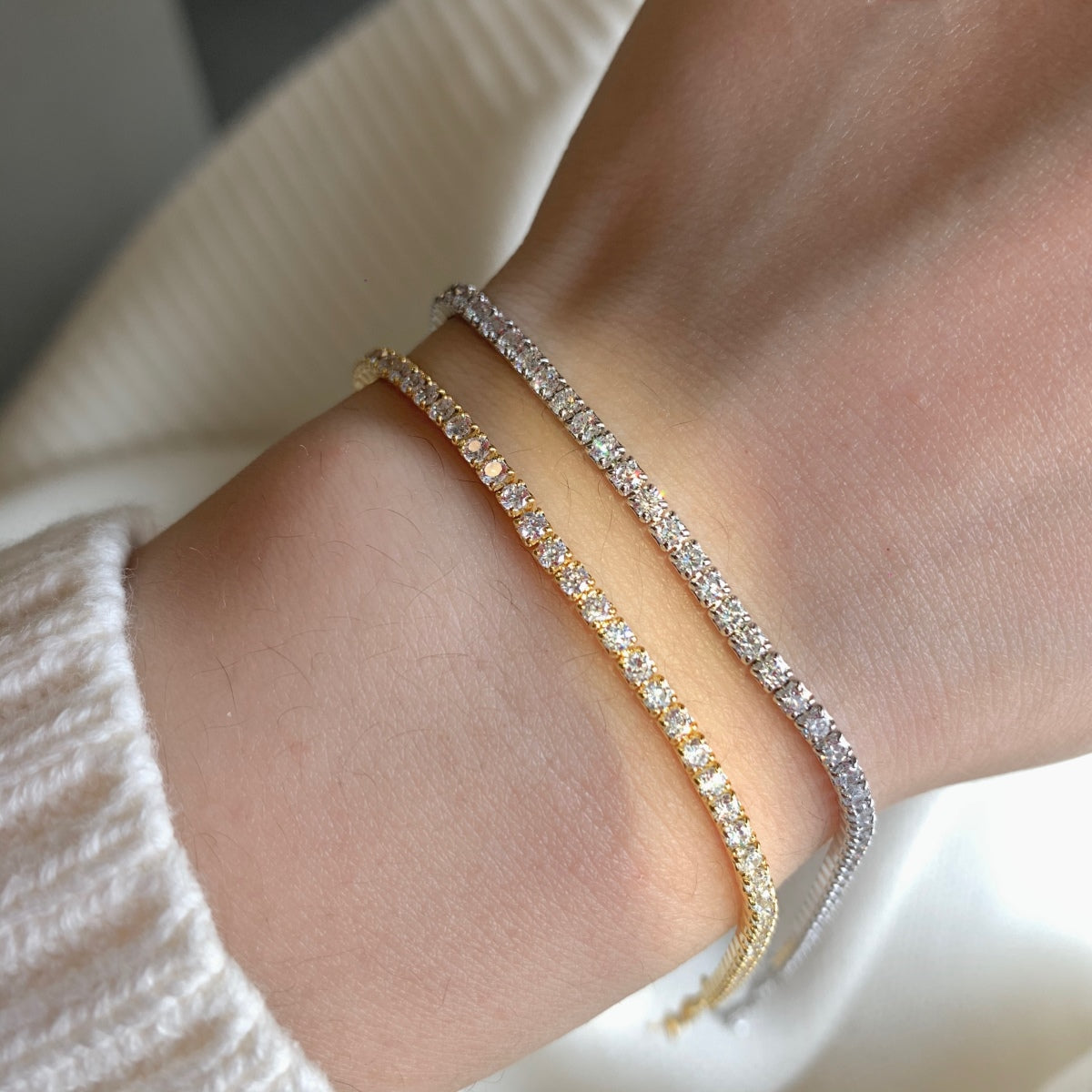 [Lumi Jewellery]Radiant Shinning Princess Cut Tennis Bracelet