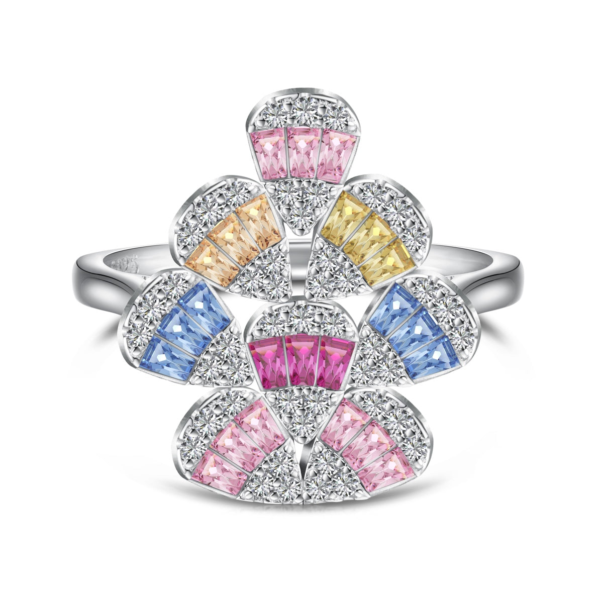 [Lumi Jewellery]Sparkling Colorful Water Drop Shape Daily Ring