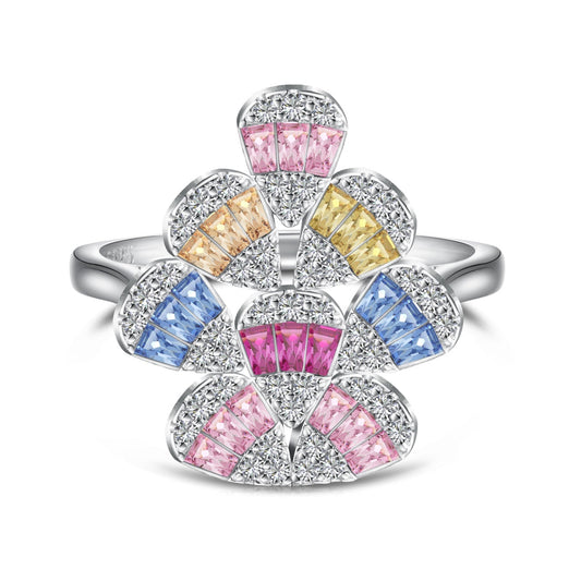 [Lumi Jewellery]Sparkling Colorful Water Drop Shape Daily Ring