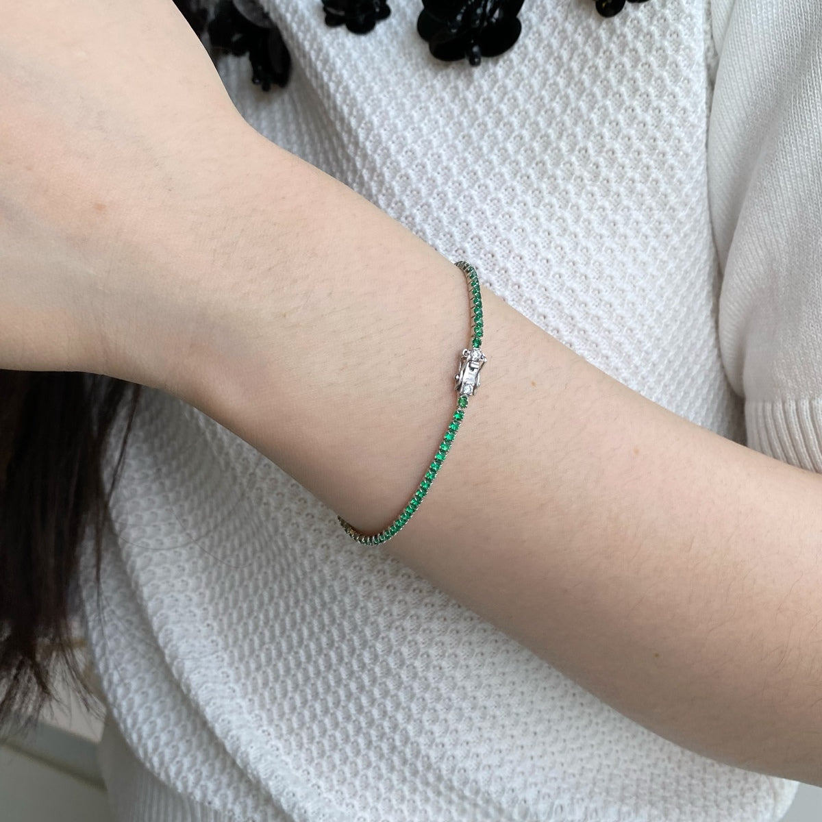 [Lumi Jewellery]Dazzling Colorful Round Cut Daily Bracelet