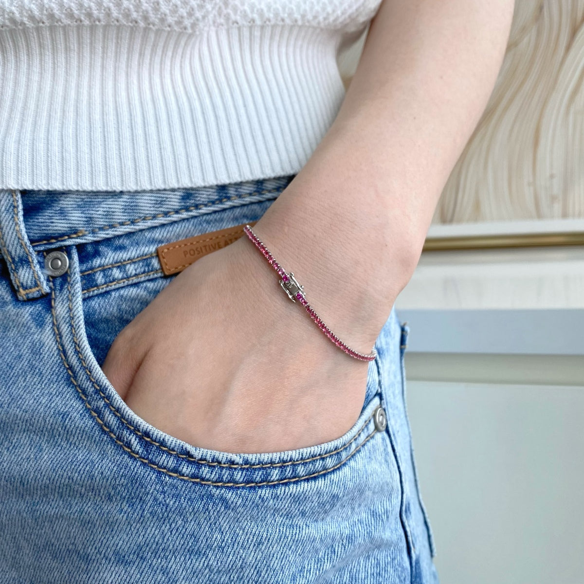 [Lumi Jewellery]Dazzling Colorful Round Cut Daily Bracelet