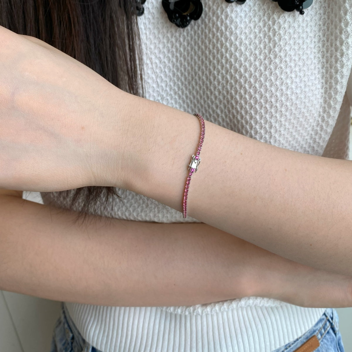 [Lumi Jewellery]Dazzling Colorful Round Cut Daily Bracelet