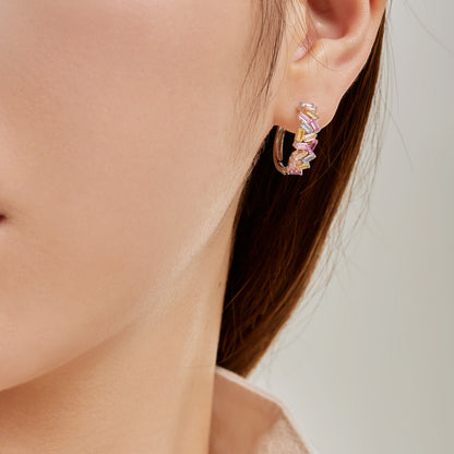 [Lumi Jewellery]Dazzling Colorful Emerald Cut Daily Earrings