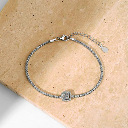 [Lumi Jewellery]Luxurious Dazzling Square Shape Banquet Bracelet