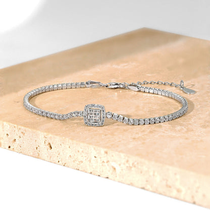 [Lumi Jewellery]Luxurious Dazzling Square Shape Banquet Bracelet