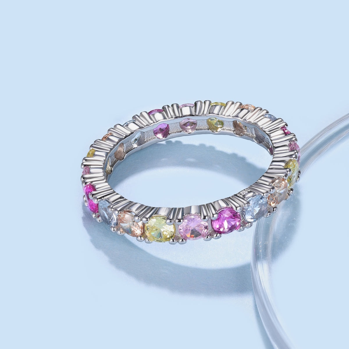 [Lumi Jewellery]Dazzling Lustrous Round Cut Tennis Ring