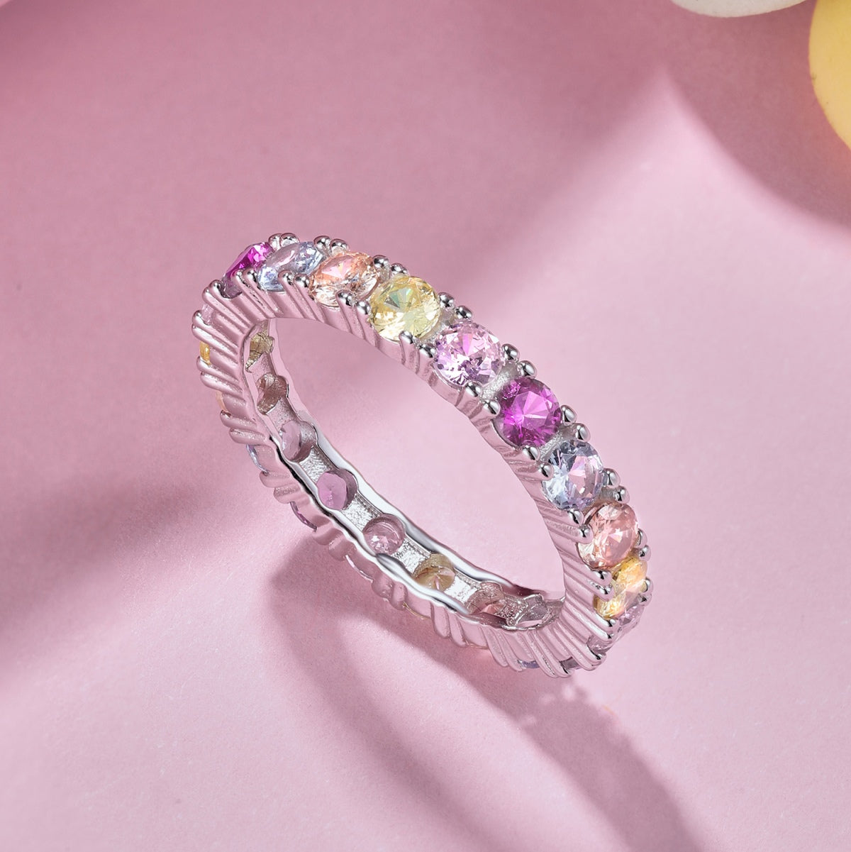 [Lumi Jewellery]Dazzling Lustrous Round Cut Tennis Ring