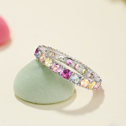 [Lumi Jewellery]Dazzling Lustrous Round Cut Tennis Ring