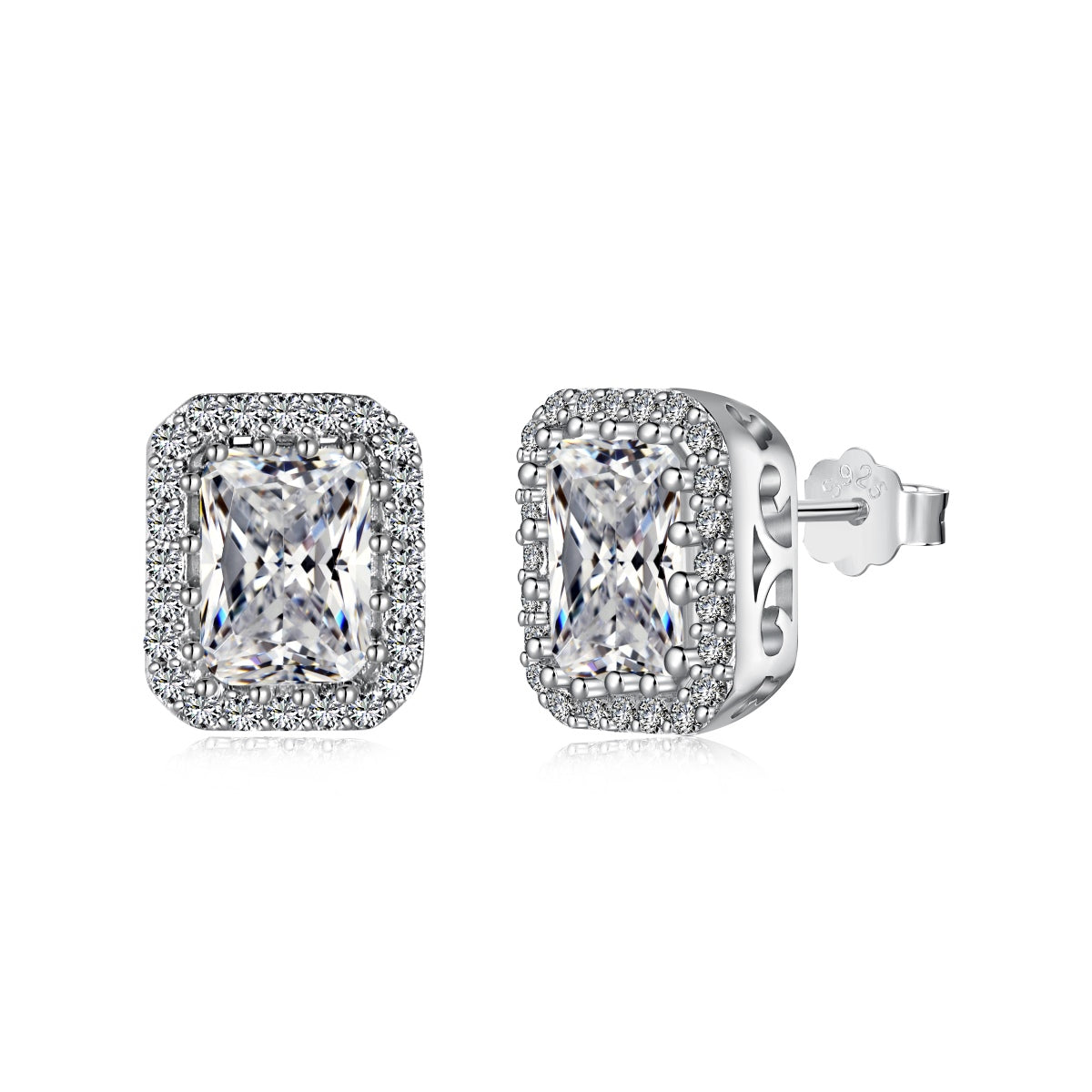 [Lumi Jewellery]1.0 Carat Luxurious Dainty Emerald Cut Daily Earrings