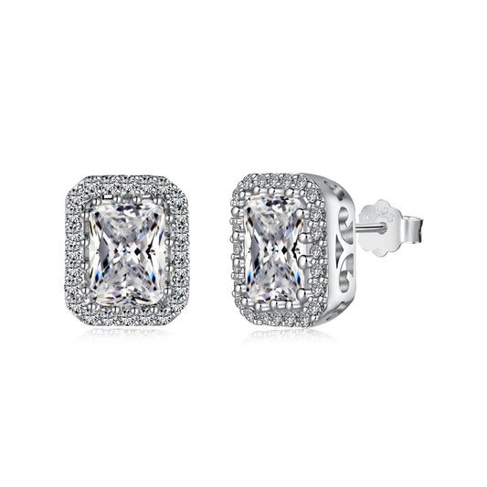 [Lumi Jewellery]1.0 Carat Luxurious Dainty Emerald Cut Daily Earrings