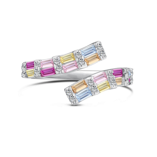[Lumi Jewellery]Charming Colorful Radiant Cut Adjustable Daily Ring
