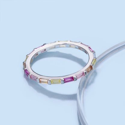 [Lumi Jewellery]Exquisite Multicolored Emerald Cut Daily Ring