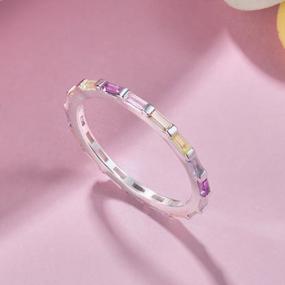 [Lumi Jewellery]Exquisite Multicolored Emerald Cut Daily Ring