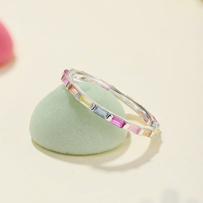 [Lumi Jewellery]Exquisite Multicolored Emerald Cut Daily Ring