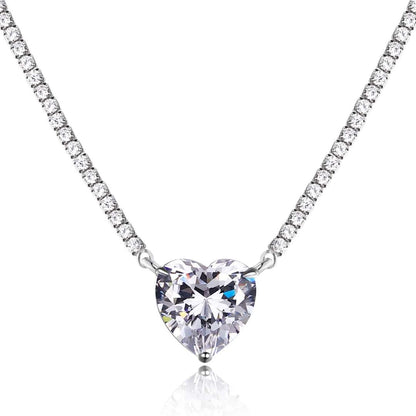 [Lumi Jewellery]8.0 Carat Versatile Colorful Sweet Heart-Shaped Tennis Necklace