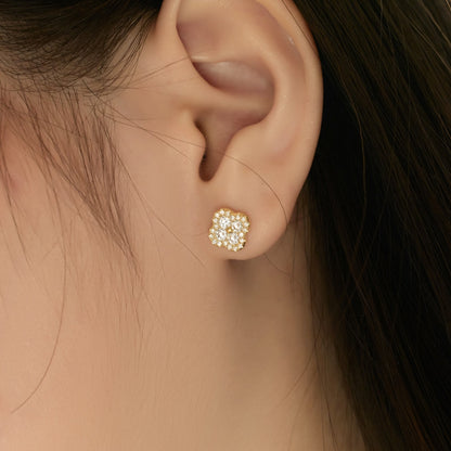 [Lumi Jewellery]Four-Leaf Clover Flower Shaped Earrings