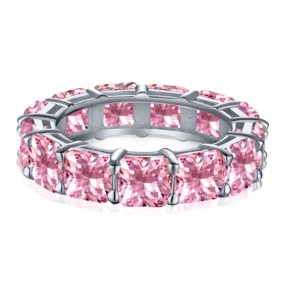 [Lumi Jewellery]Elegant Princess Cut Tennis Ring
