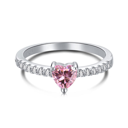 [Lumi Jewellery]0.5 Carat CaratEternity Charming Heart Shape Lover Ring