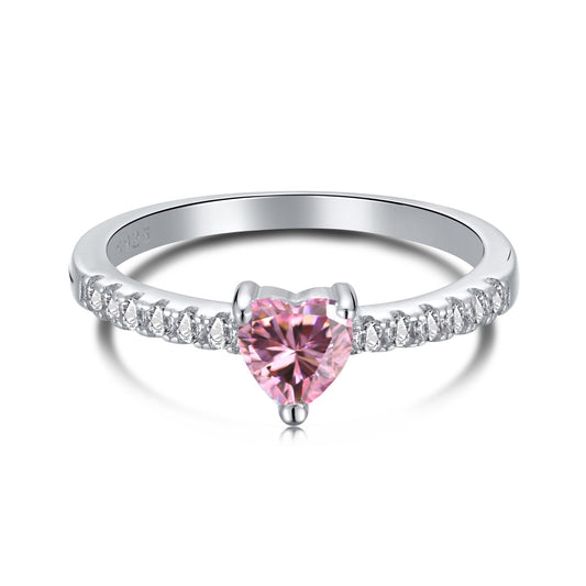 [Lumi Jewellery]0.5 Carat CaratEternity Charming Heart Shape Lover Ring