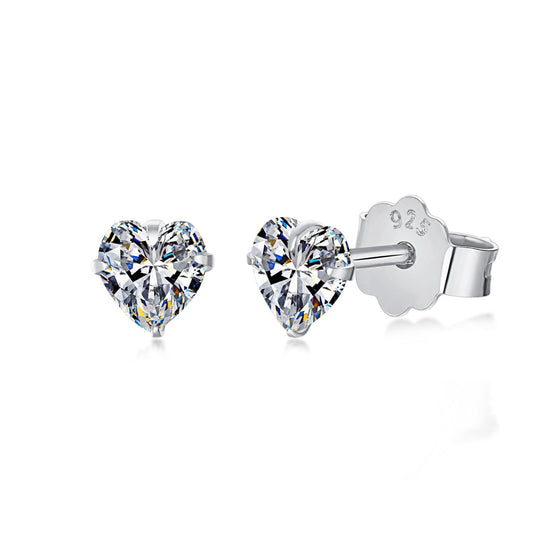 [Lumi Jewellery]Sparkling Heart Shaped Simple Earrings