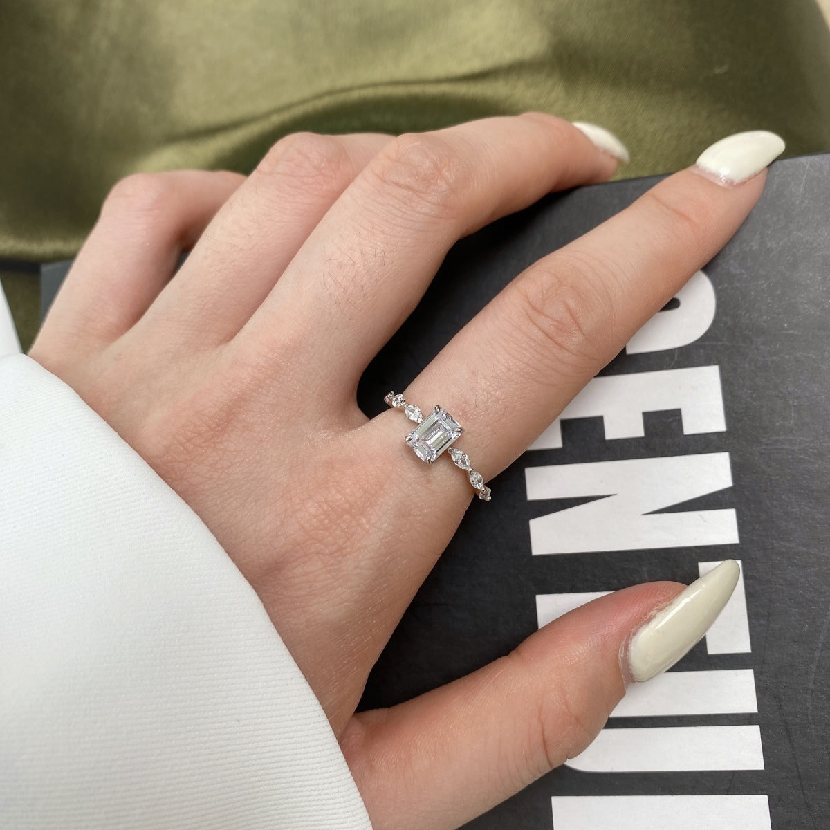 [Lumi Jewellery]1.0 Carat Dainty Resplendent Radiant Cut Daily Ring
