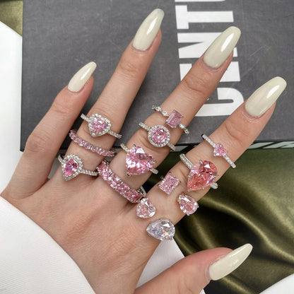[Lumi Jewellery]0.5 Carat CaratEternity Charming Heart Shape Lover Ring