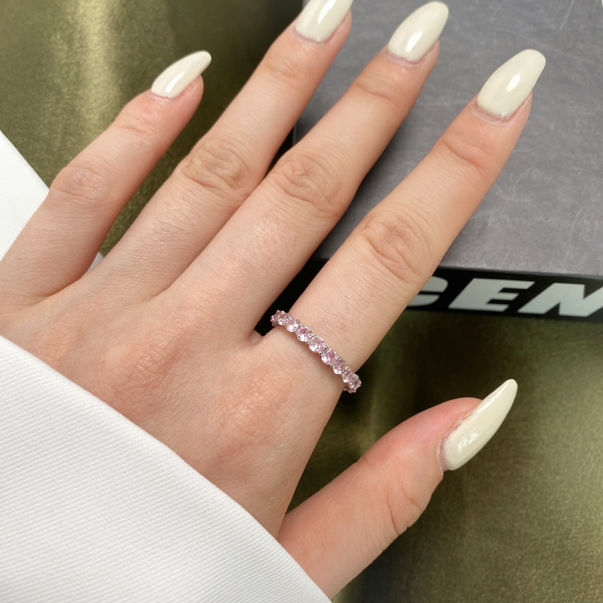 [Lumi Jewellery]Sparkling Round Cut Tennis Ring