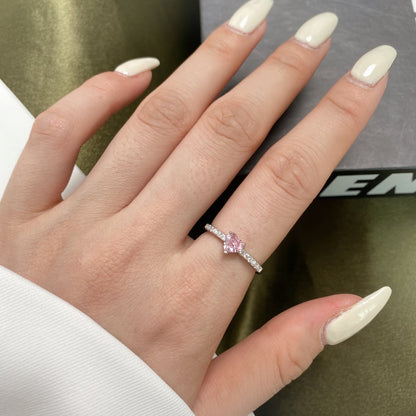 [Lumi Jewellery]0.5 Carat CaratEternity Charming Heart Shape Lover Ring
