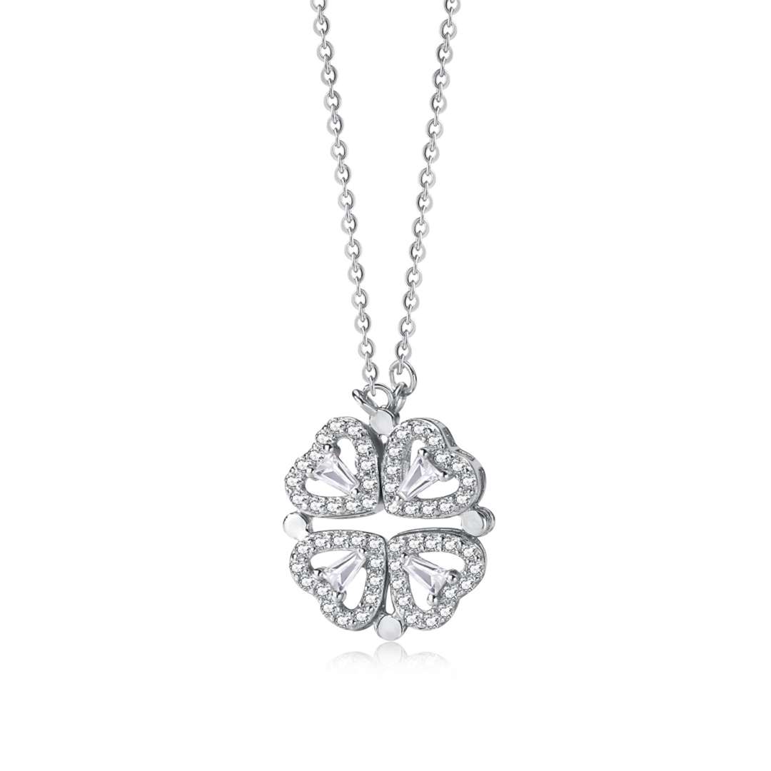 [Lumi Jewellery]Ornate Heart Cut Flower Shape Necklace