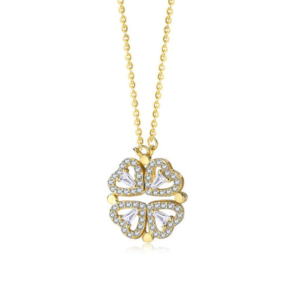[Lumi Jewellery]Ornate Heart Cut Flower Shape Necklace