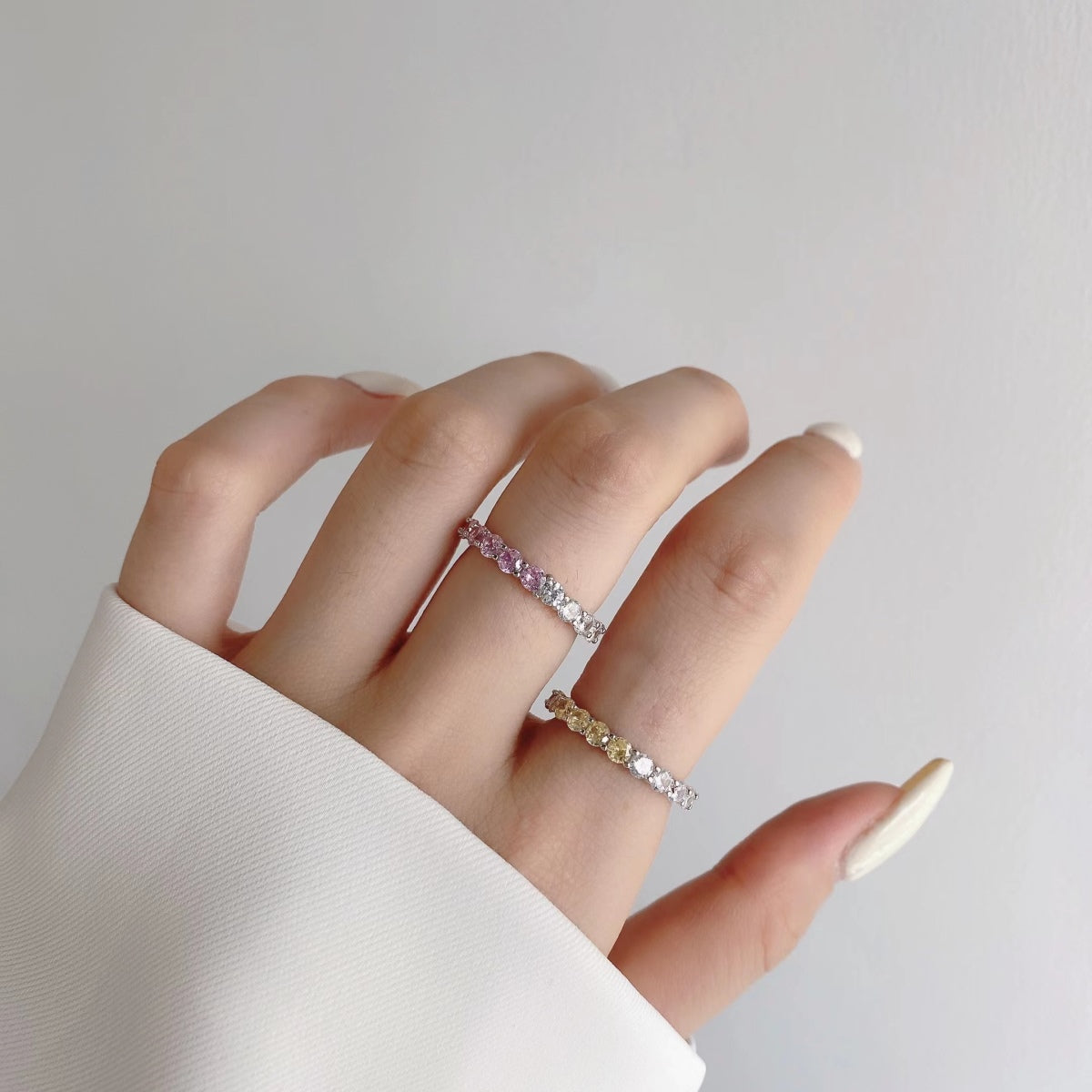 [Lumi Jewellery]Sparkling Round Cut Tennis Ring