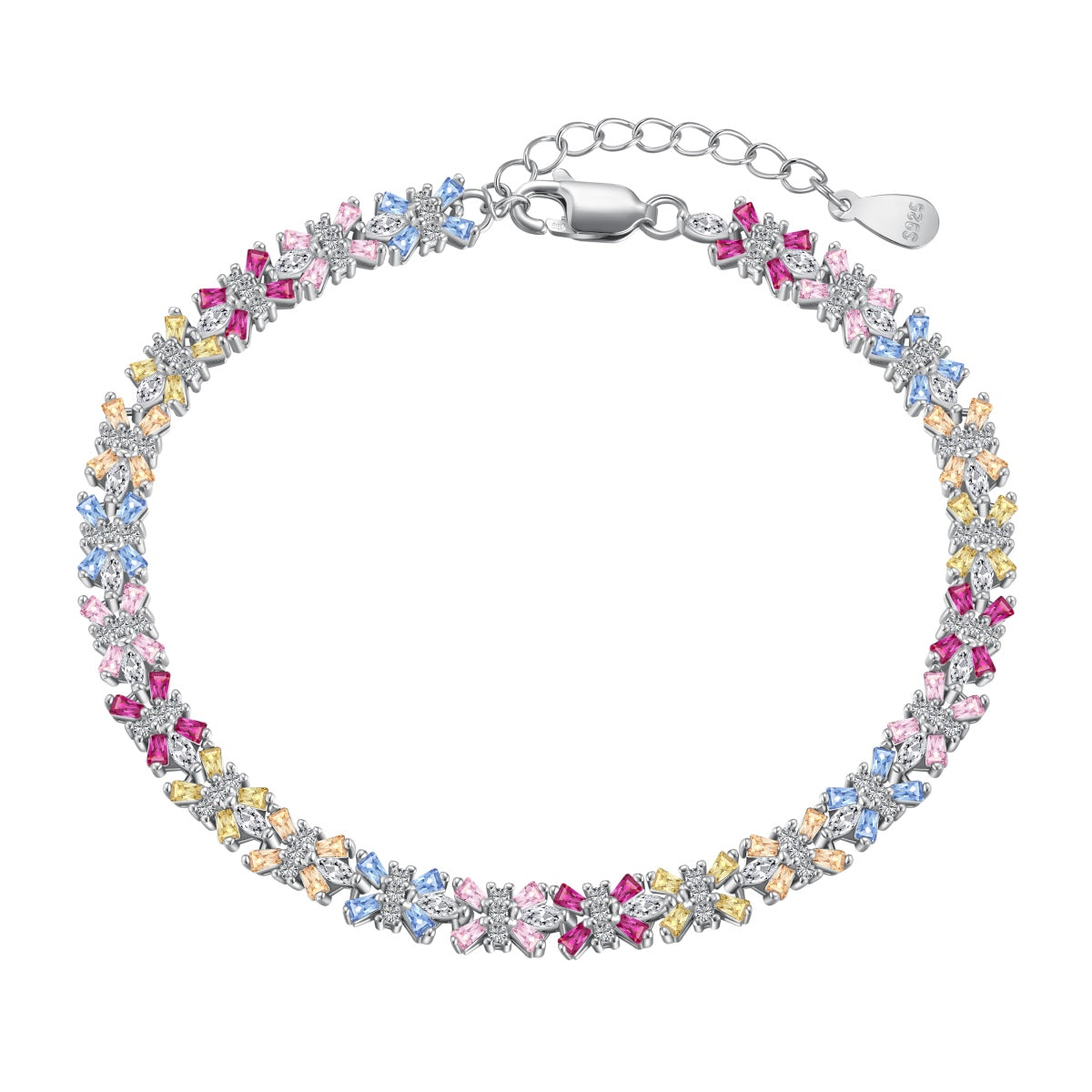 [Lumi Jewellery]Radiant Colorful Emerald Cut Party Bracelet