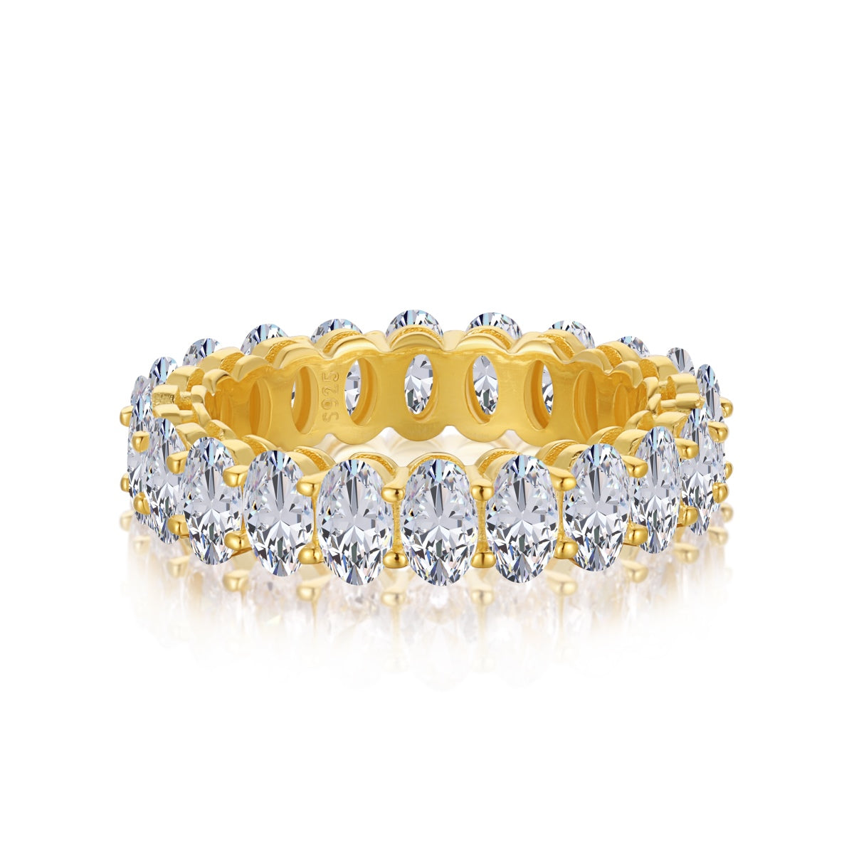 [Lumi Jewellery]Ornate Oval Cut Tennis Ring