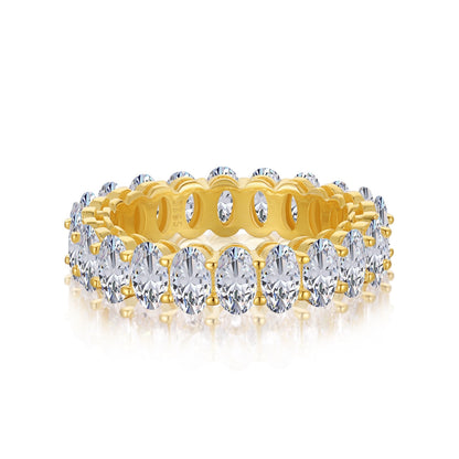 [Lumi Jewellery]Ornate Oval Cut Tennis Ring