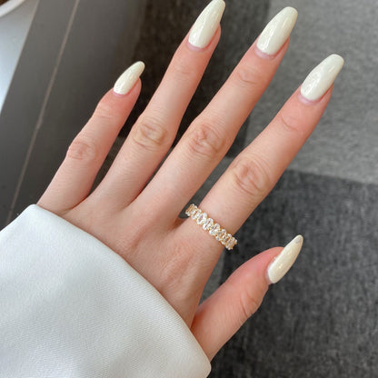 [Lumi Jewellery]Ornate Oval Cut Tennis Ring