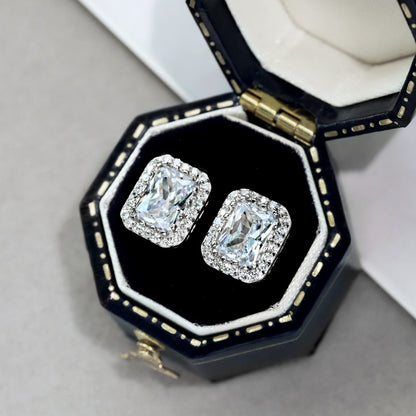 [Lumi Jewellery]1.0 Carat Luxurious Dainty Emerald Cut Daily Earrings
