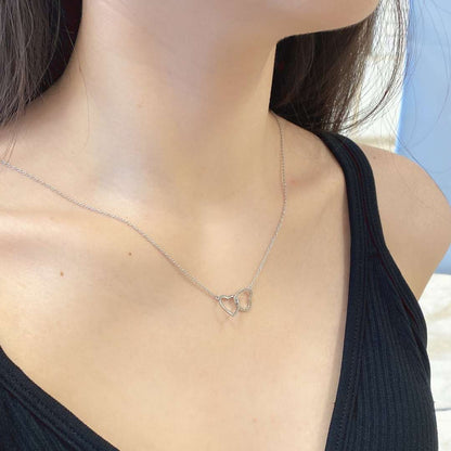 [Lumi Jewellery]Sterling Silver Love Double Ring Necklace