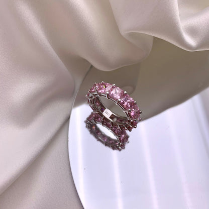 [Lumi Jewellery]Elegant Princess Cut Tennis Ring