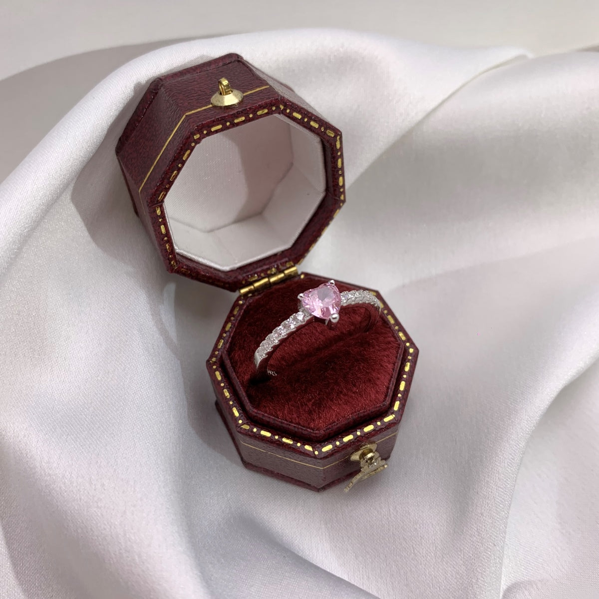[Lumi Jewellery]0.5 Carat CaratEternity Charming Heart Shape Lover Ring