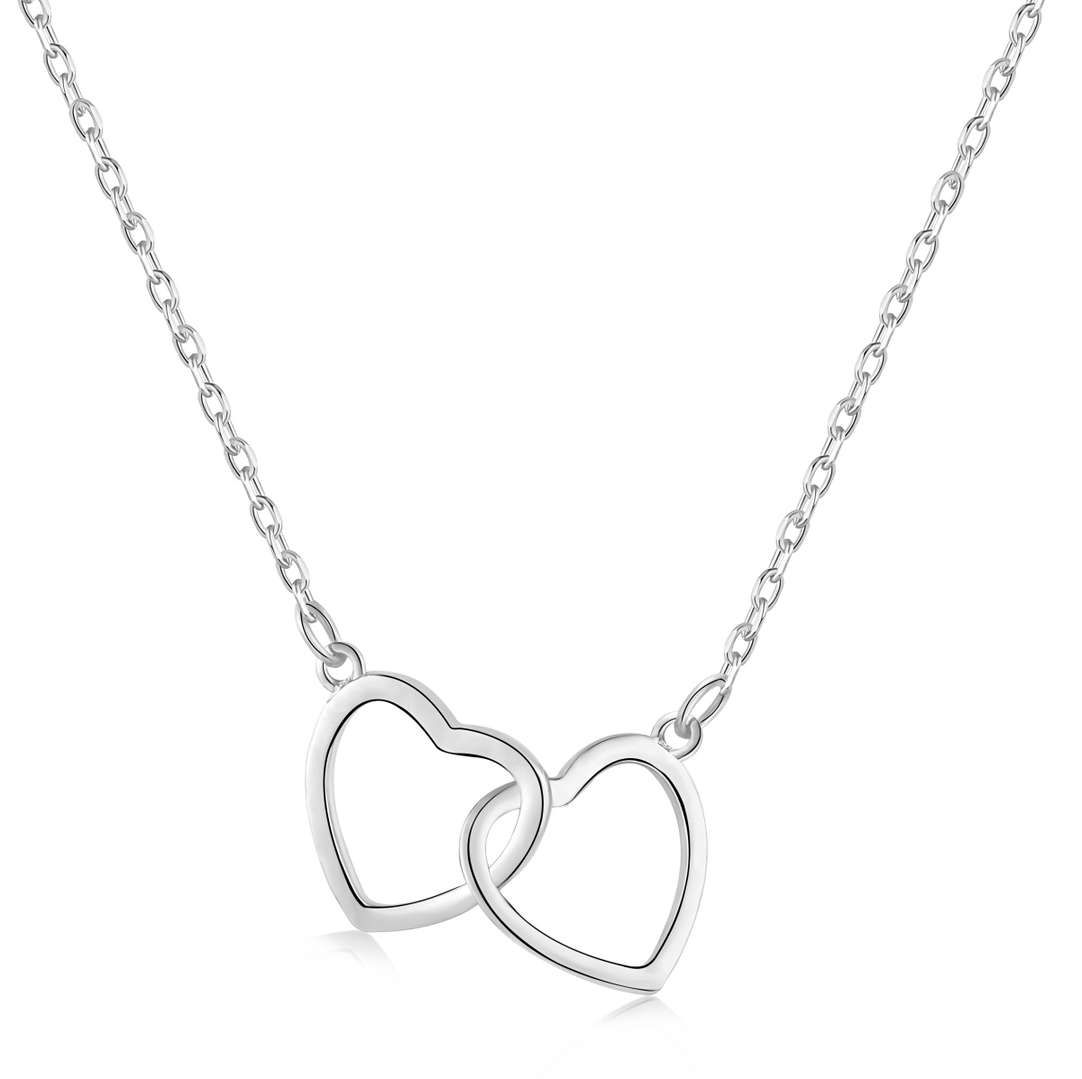[Lumi Jewellery]Sterling Silver Love Double Ring Necklace