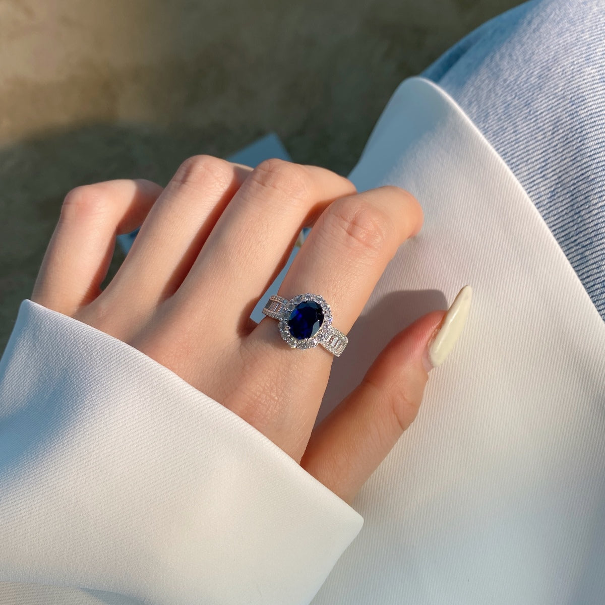[Lumi Jewellery]1.5 Carat Dazzling Charming Oval Cut Banquet Ring