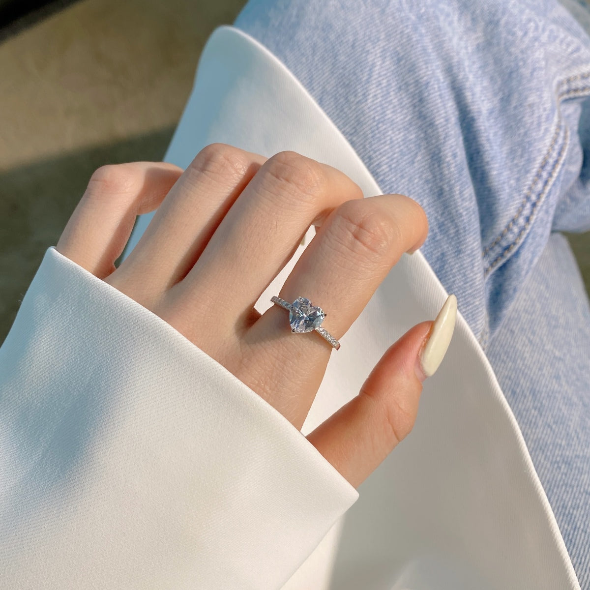 [Lumi Jewellery]2.0 Carat Dazzling Lustrous Heart Cut Lover Ring