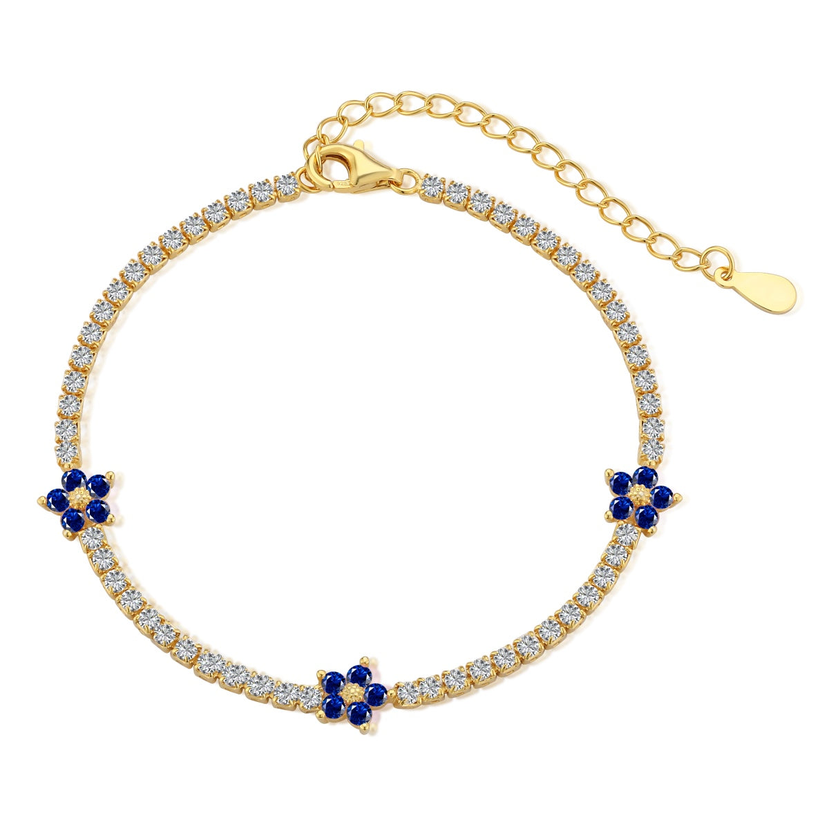 [Lumi Jewellery]Sparkling Flower Shape Tennis Bracelet