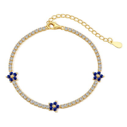 [Lumi Jewellery]Sparkling Flower Shape Tennis Bracelet