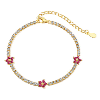 [Lumi Jewellery]Sparkling Flower Shape Tennis Bracelet